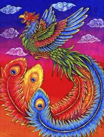 Fenghuang Chinese Phoenix Rainbow Bird Fine Art Print
