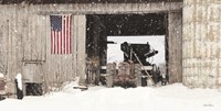 Winter at Patriotic Barn Fine Art Print