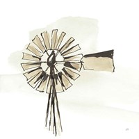 Windmill III Neutral Fine Art Print
