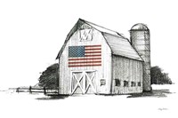 Patriotic Barn Framed Print