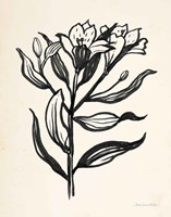 Ink Flower I Cream Fine Art Print