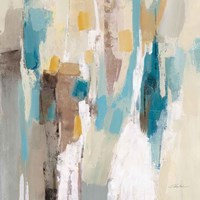 Steps on Sand II Navy Sq Framed Print