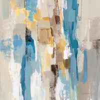 Steps on Sand I Navy Sq Framed Print