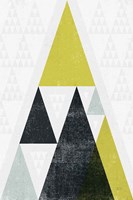 Mod Triangles III Yellow Black Framed Print
