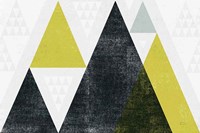 Mod Triangles I Yellow Black Fine Art Print