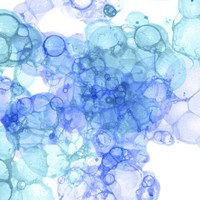 Bubble Square Aqua & Blue II Framed Print