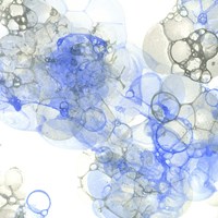 Bubble Square Blue & Grey III Fine Art Print