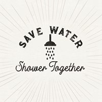 Bath Art VII-Save Water Fine Art Print