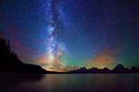 Milky Way Tetons Jackson Lake Framed Print