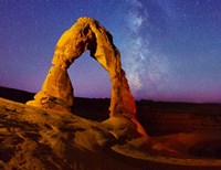 Delicate Arch light painting Milky Way Stars Fine Art Print