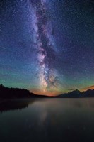 Milky Way over Tetons Jackson Lake Fine Art Print