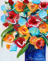 Flowers Blue Vase Fine Art Print