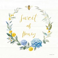 Bees and Blooms - Sweet As Honey Wreath Fine Art Print
