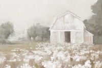 White Barn Meadow Neutral Crop Fine Art Print