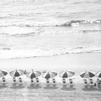 A Day At The Beach BW Crop Framed Print