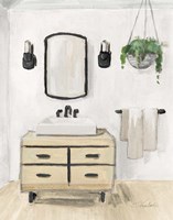 Attic Bathroom I Blonde Crop Framed Print