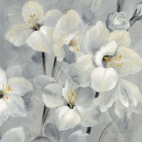 Flowers on Gray II Fine Art Print