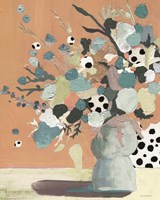 Peach Polka Dot Floral Fine Art Print