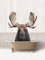 Bath Time Moose Framed Print