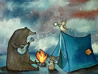 Camping Friends Fine Art Print