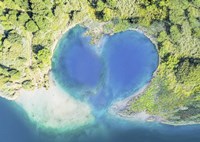 Heart Shaped Atoll, Fiji Framed Print