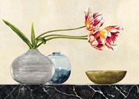 Floral Setting on Black Marble (detail) Fine Art Print