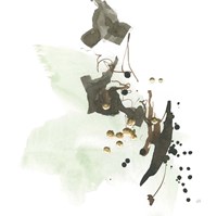 Gold Dots II Green Framed Print