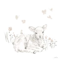 Spring Lambs III Neutral Fine Art Print