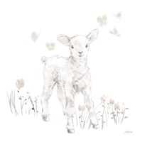 Spring Lambs I Neutral Fine Art Print