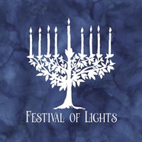 Festival of Lights Blue IV-Menorah Fine Art Print