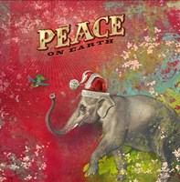 Colorful Christmas I-Elephant Peace Fine Art Print