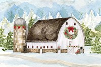 Christmas Barn Landscape II Framed Print