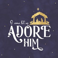 O Holy Night VI on Blue Fine Art Print