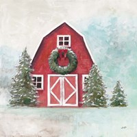 December Barn Blue Sky Fine Art Print