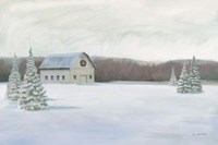 Holiday Winter Barn Fine Art Print