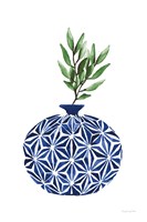 Cobalt Geometric Vases IV Framed Print