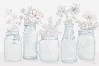 Peaceful Petals I Blue Gray Fine Art Print