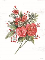 Rose Christmas Botanical Framed Print