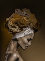 Woman in Thought, Gold Fine Art Print