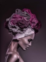 Woman in Thought, Magenta Fine Art Print