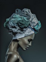 Woman in Thought, Teal Fine Art Print