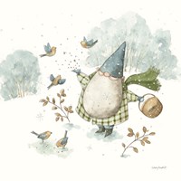 Everyday Gnomes I-Winter Birds Fine Art Print