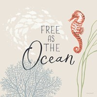 Free As the Ocean IX on Sand Framed Print