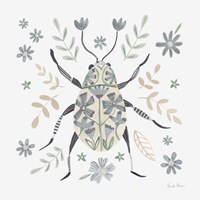 Folk Beetle II Neutral Fine Art Print