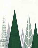 Geometric Forest II Green Gray Fine Art Print