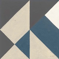 Triangles I Teal Crop Fine Art Print