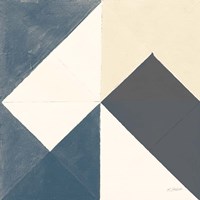 Triangles IV Teal Crop Fine Art Print