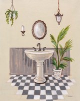 Gray Cottage Bathroom II Fine Art Print