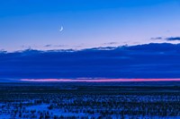 The Low Waxing Crescent Moon in the Evening Sky Fine Art Print