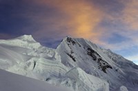 Sunset on Quitaraju Mountain in the Cordillera Blanca in the Andes Of Peru Fine Art Print